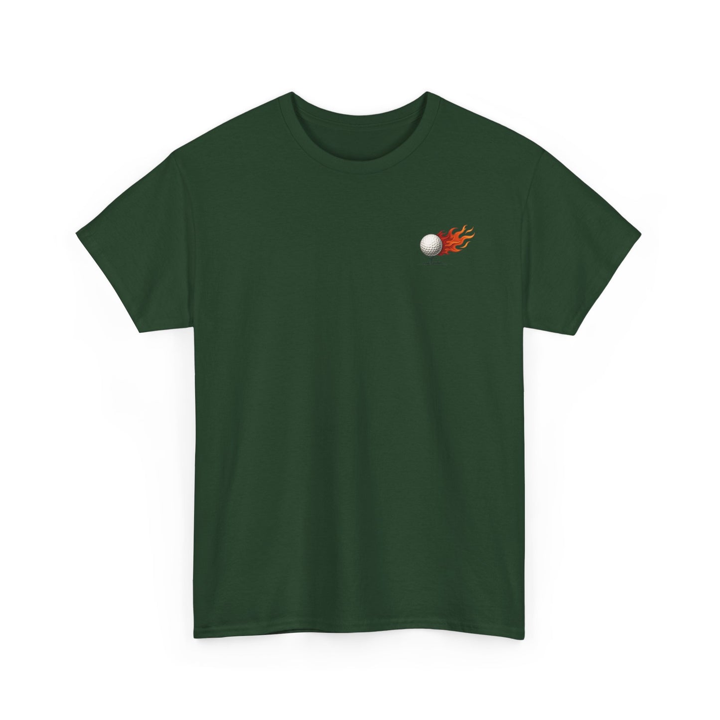 Fairways & Fireballs Golf Graphic Tee | Flaming Golf Ball Back Print