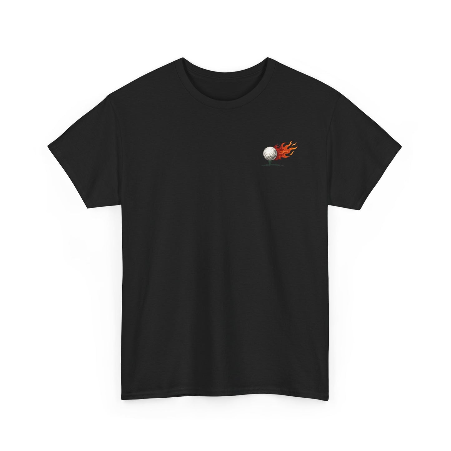 Fairways & Fireballs Golf Graphic Tee | Flaming Golf Ball Back Print
