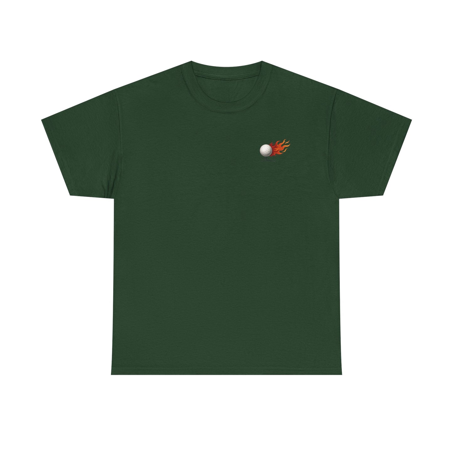 Fairways & Fireballs Golf Graphic Tee | Flaming Golf Ball Back Print