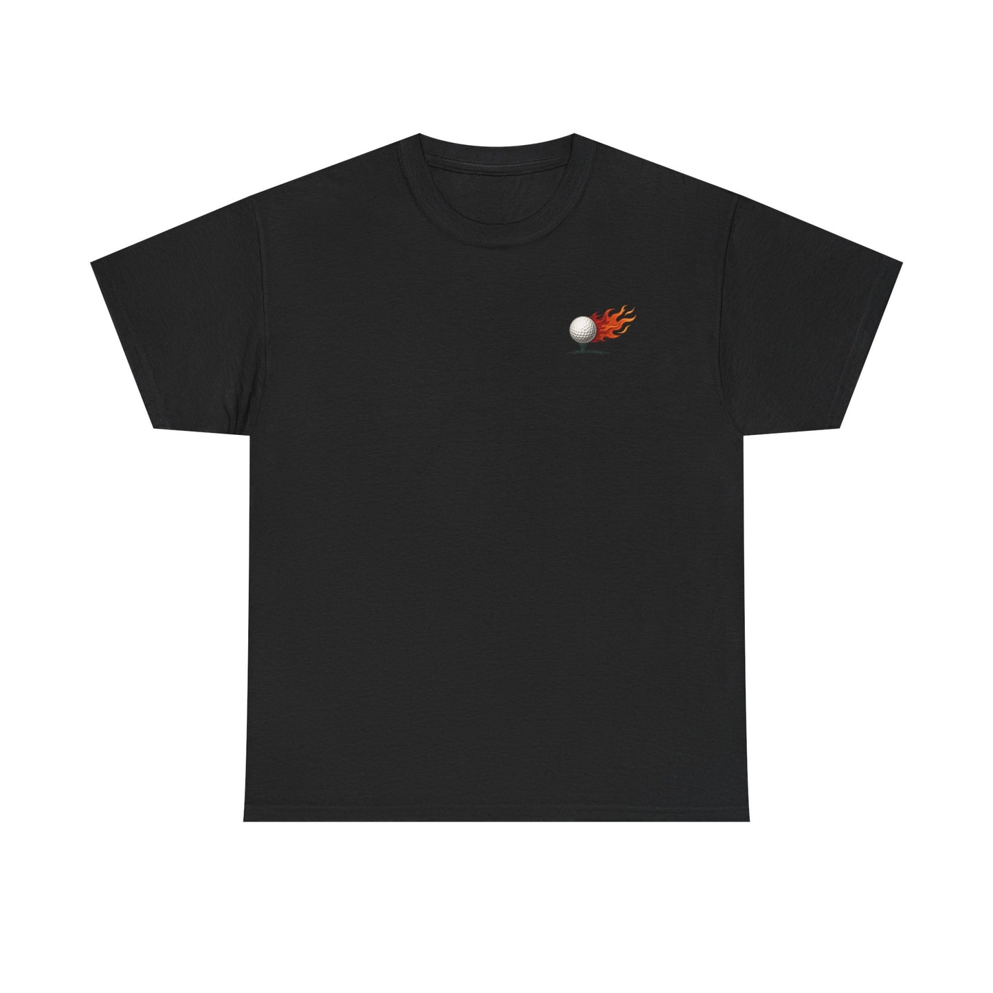 Fairways & Fireballs Golf Graphic Tee | Flaming Golf Ball Back Print